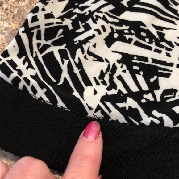 Chaps Petite Fit and Flare Dress Black and White - Picture 7 of 11